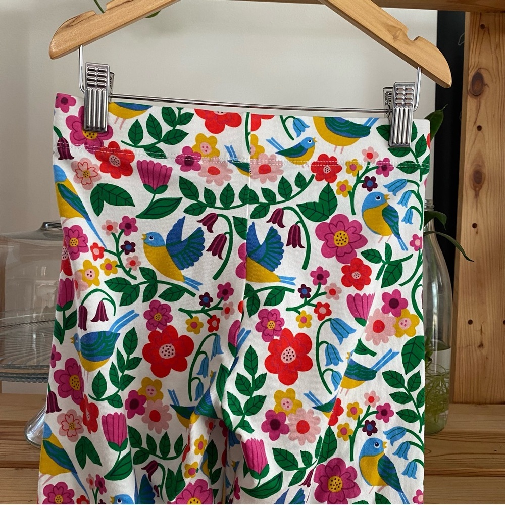 Mini Boden Colorful Floral Bird Print Fun Leggings 10 - Picture 10 of 12